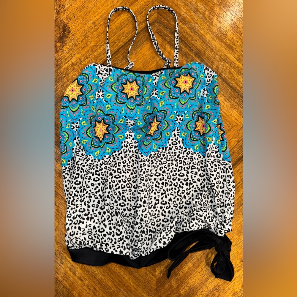 VENUS Graphic Blue and Yellow Sleeveless Bikini
